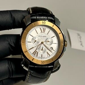 Pierre Cardin 10072 Chronograph Date Two-Tone Men’s Swiss-Made 44mm Luxury Watch